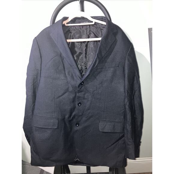 Andrew‎ Fezza Black Silk Blazer Suit Jacket 44L Fusion, Two Button Style, Formal - Picture 1 of 14